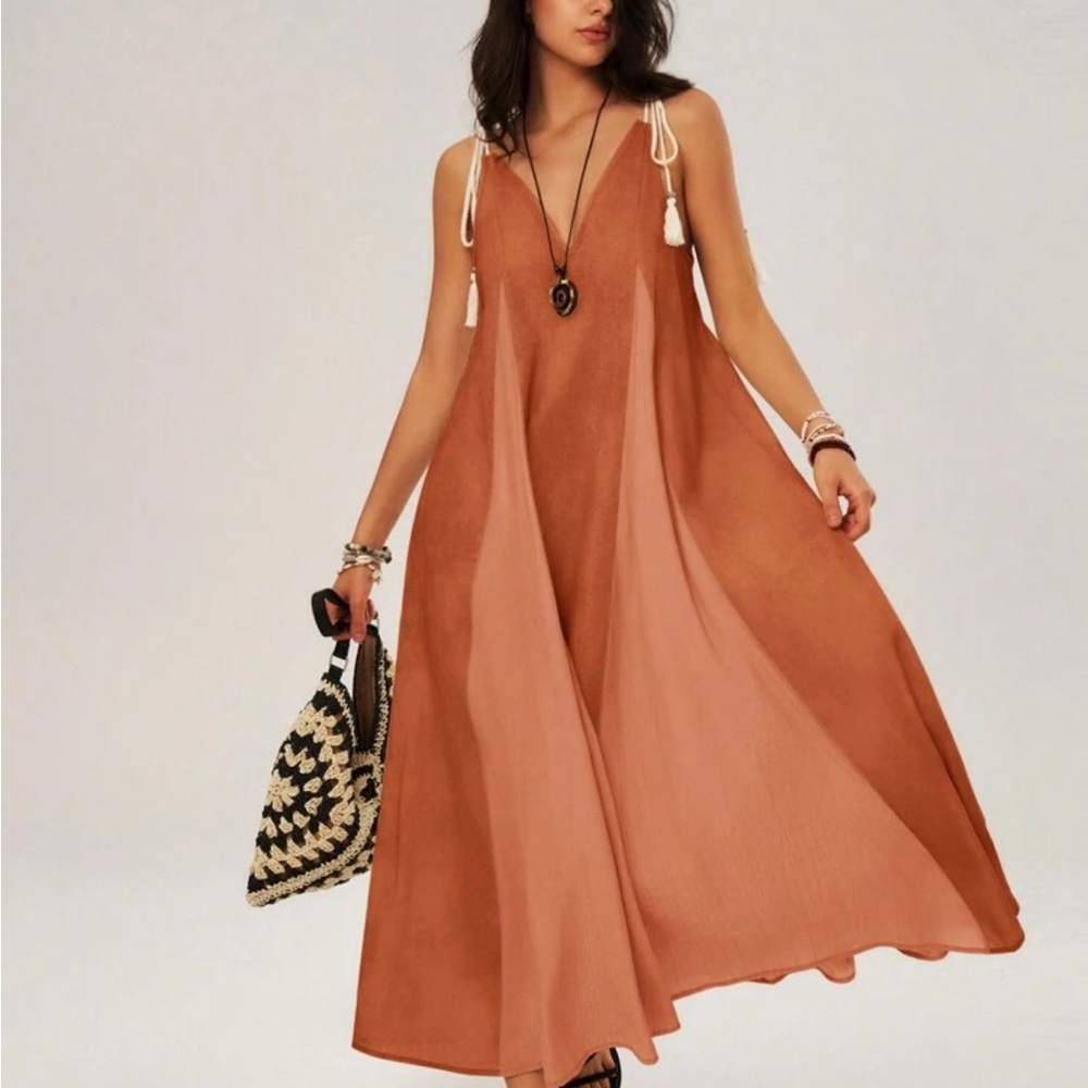 New Elegant Maxi Dress Rust